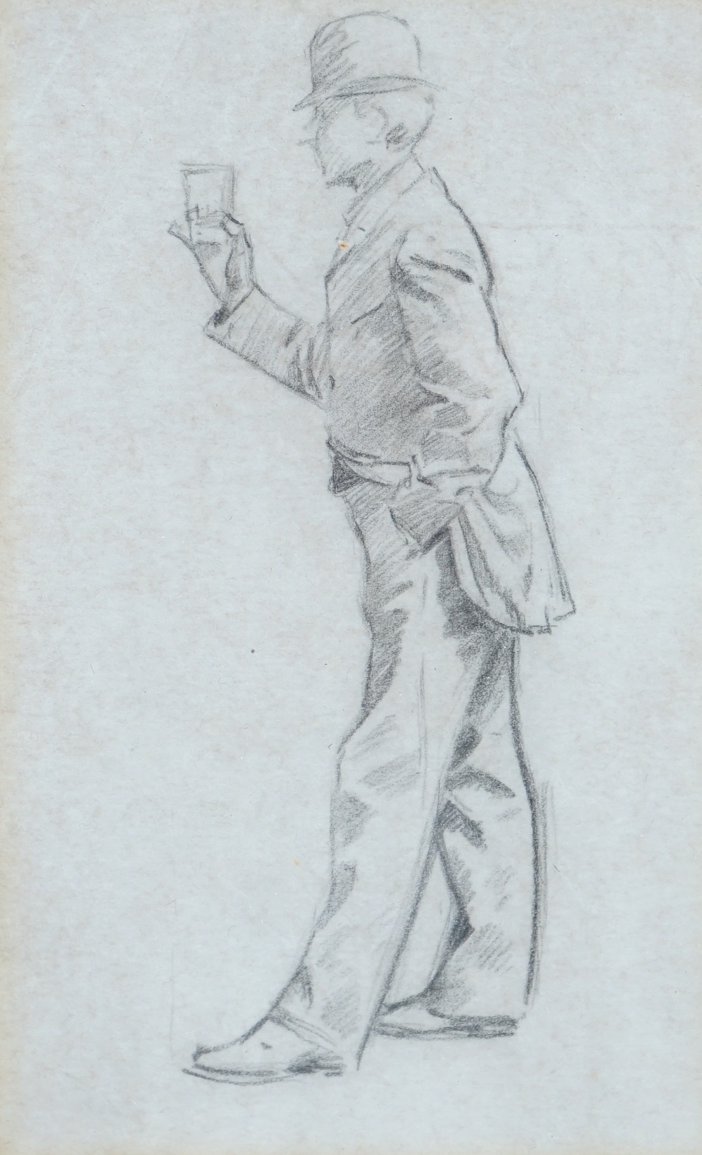 Philip William May R.I. (British, 1864-1903) , pencil on paper, 'Morning Drinker, Mr Sickert', inscribed verso, 14 x 9cm